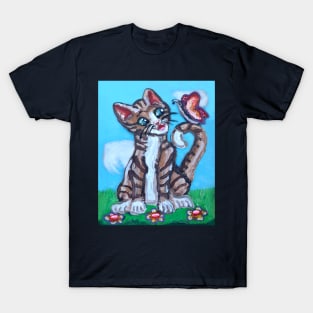 Kitten and his Butterfly Friend T-Shirt